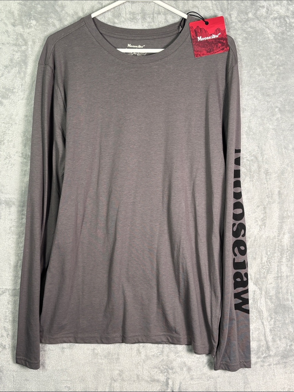 NWT New Moosejaw Gray Original Long Sleeve Anchor Gray Tshirt Men Size XL